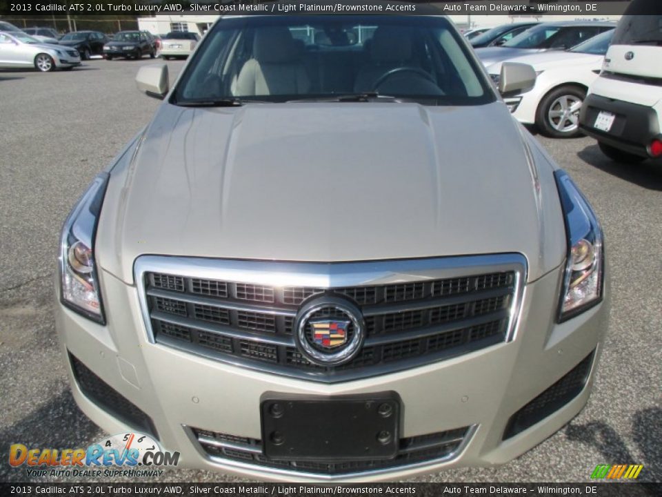 2013 Cadillac ATS 2.0L Turbo Luxury AWD Silver Coast Metallic / Light Platinum/Brownstone Accents Photo #9