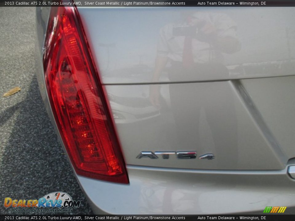 2013 Cadillac ATS 2.0L Turbo Luxury AWD Silver Coast Metallic / Light Platinum/Brownstone Accents Photo #30