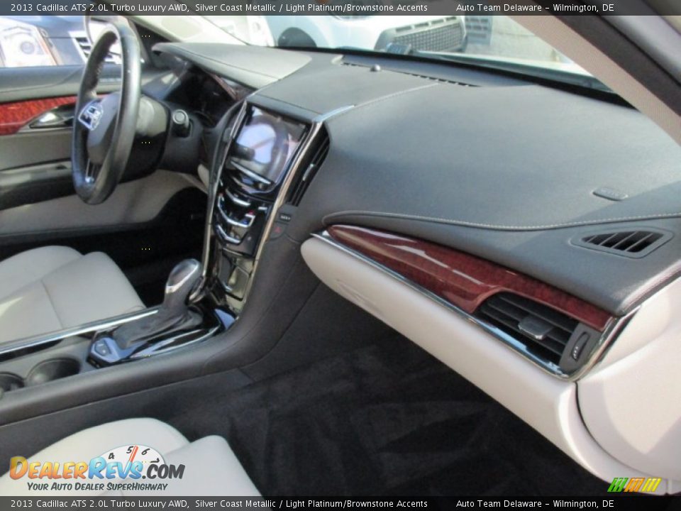 2013 Cadillac ATS 2.0L Turbo Luxury AWD Silver Coast Metallic / Light Platinum/Brownstone Accents Photo #33