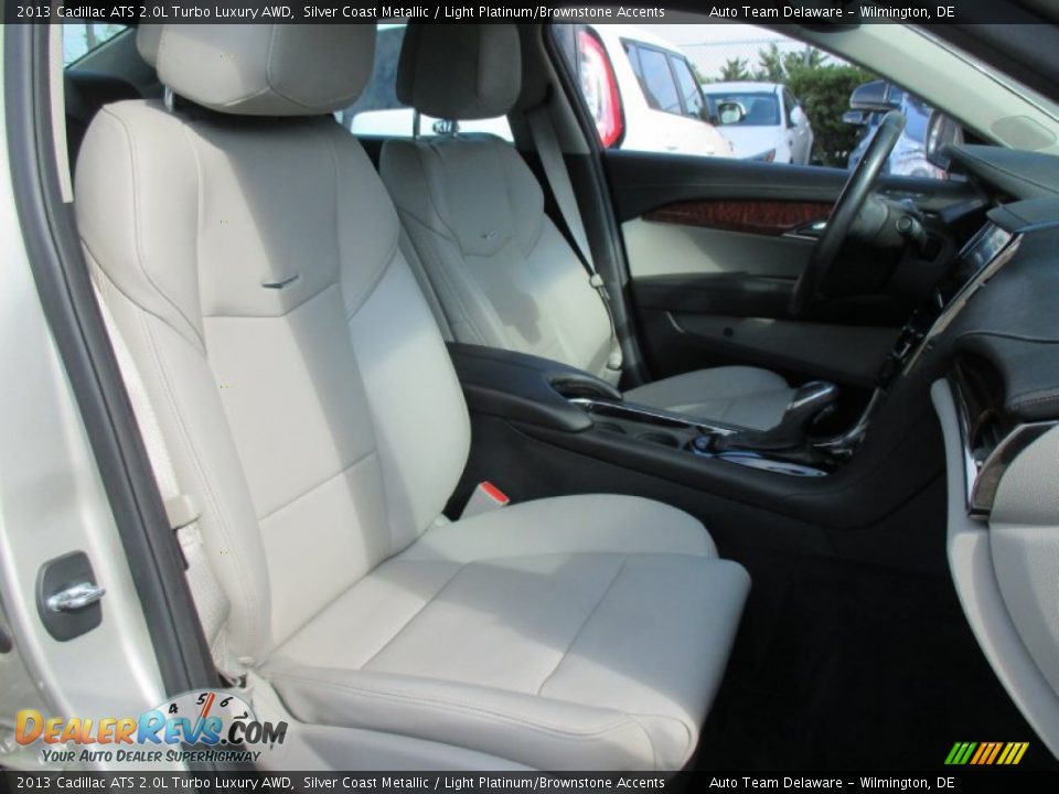 2013 Cadillac ATS 2.0L Turbo Luxury AWD Silver Coast Metallic / Light Platinum/Brownstone Accents Photo #34