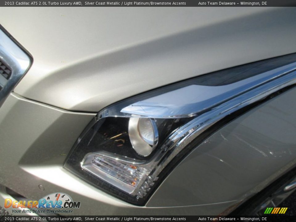 2013 Cadillac ATS 2.0L Turbo Luxury AWD Silver Coast Metallic / Light Platinum/Brownstone Accents Photo #36