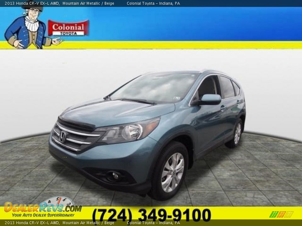 2013 Honda CR-V EX-L AWD Mountain Air Metallic / Beige Photo #1