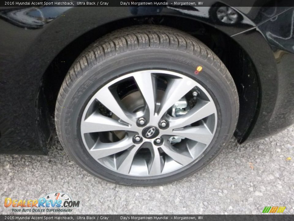 2016 Hyundai Accent Sport Hatchback Ultra Black / Gray Photo #2