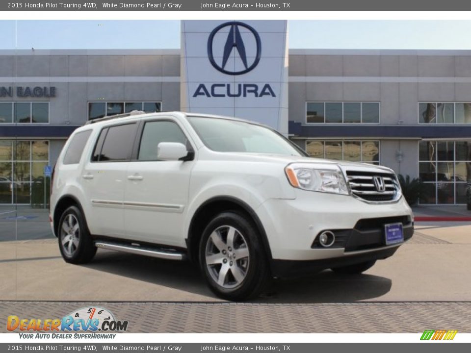 2015 Honda Pilot Touring 4WD White Diamond Pearl / Gray Photo #1
