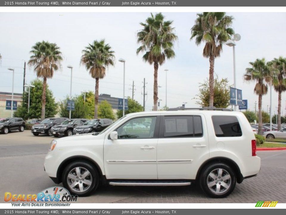 2015 Honda Pilot Touring 4WD White Diamond Pearl / Gray Photo #3