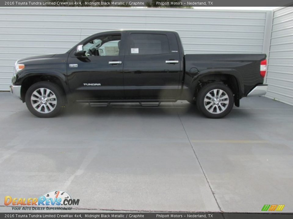 2016 Toyota Tundra Limited CrewMax 4x4 Midnight Black Metallic / Graphite Photo #6