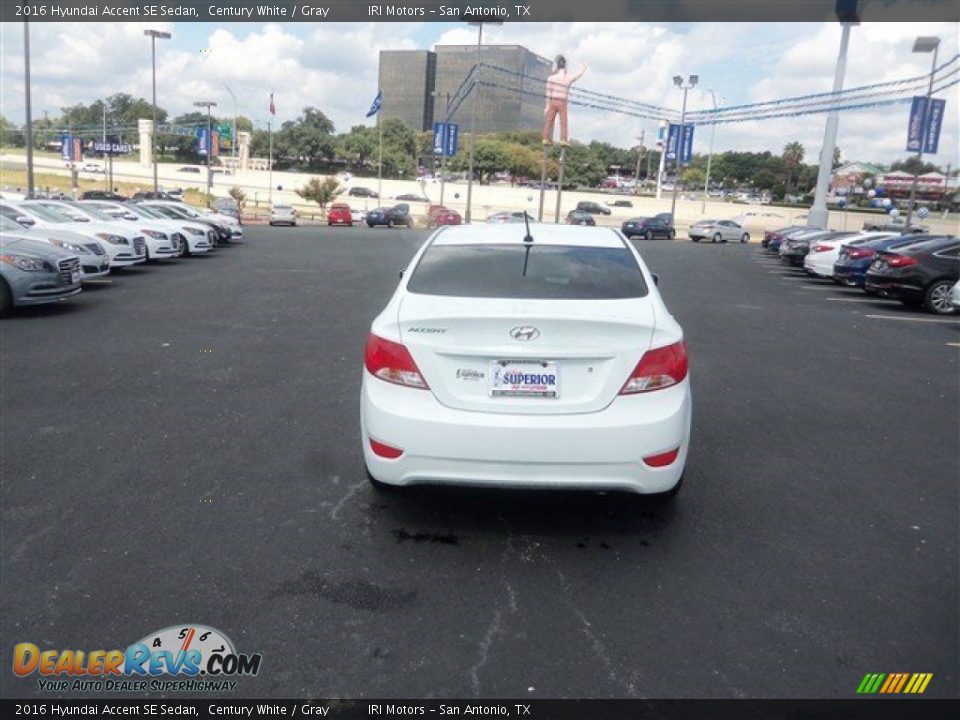 2016 Hyundai Accent SE Sedan Century White / Gray Photo #10