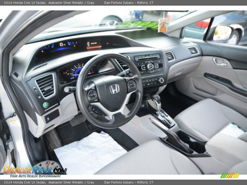 2014 Honda Civic LX Sedan Alabaster Silver Metallic / Gray Photo #8