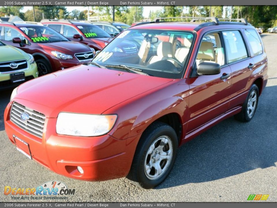 2006 Subaru Forester 2.5 X Garnet Red Pearl / Desert Beige Photo #3