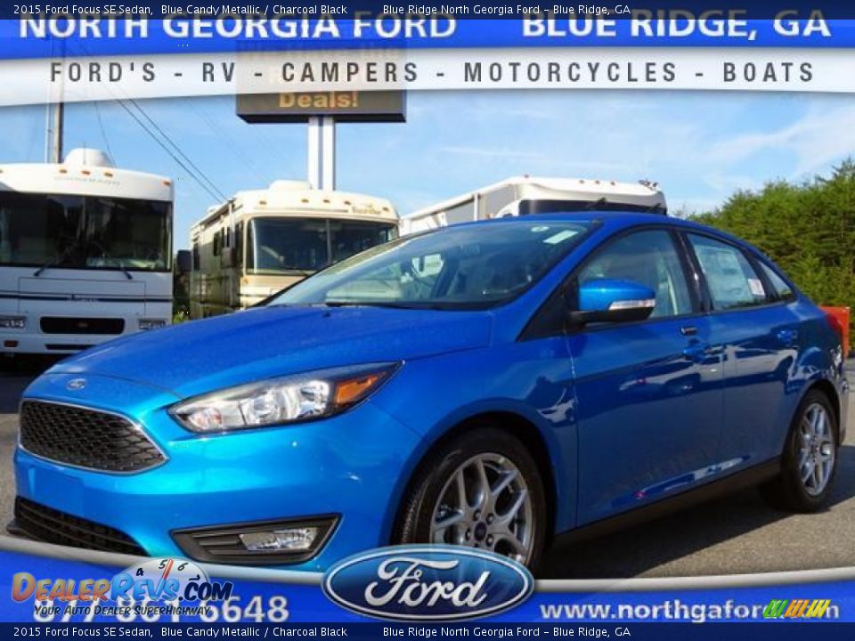 2015 Ford Focus SE Sedan Blue Candy Metallic / Charcoal Black Photo #1