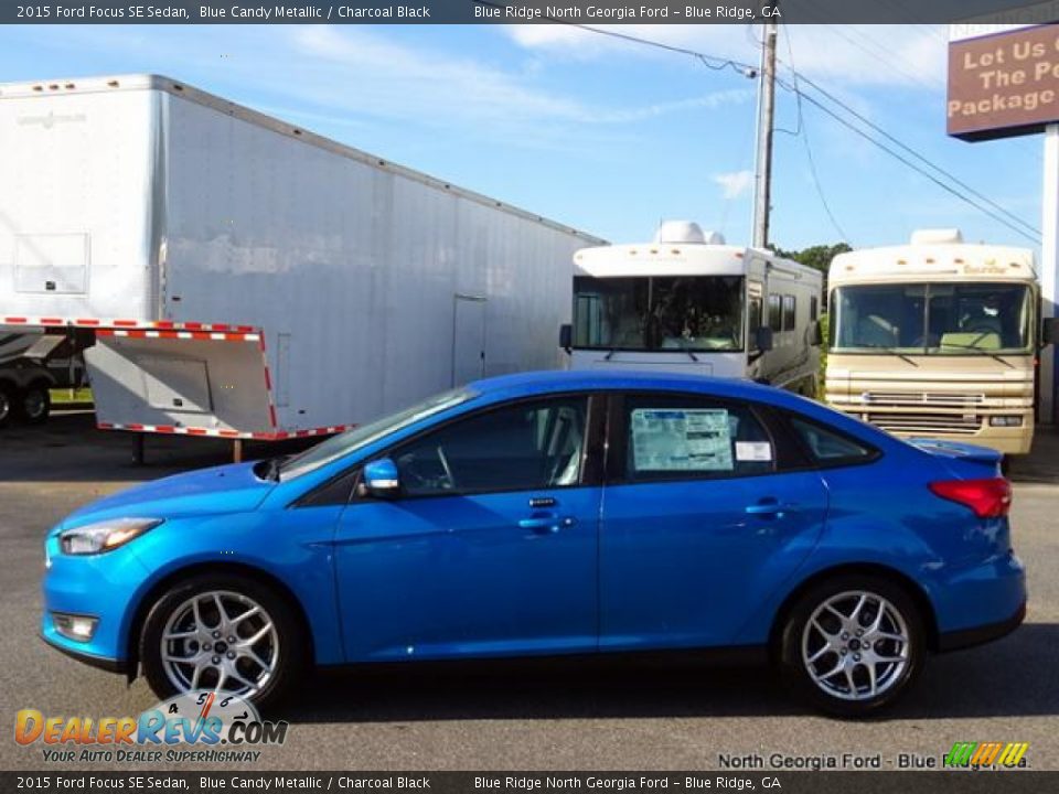 2015 Ford Focus SE Sedan Blue Candy Metallic / Charcoal Black Photo #2
