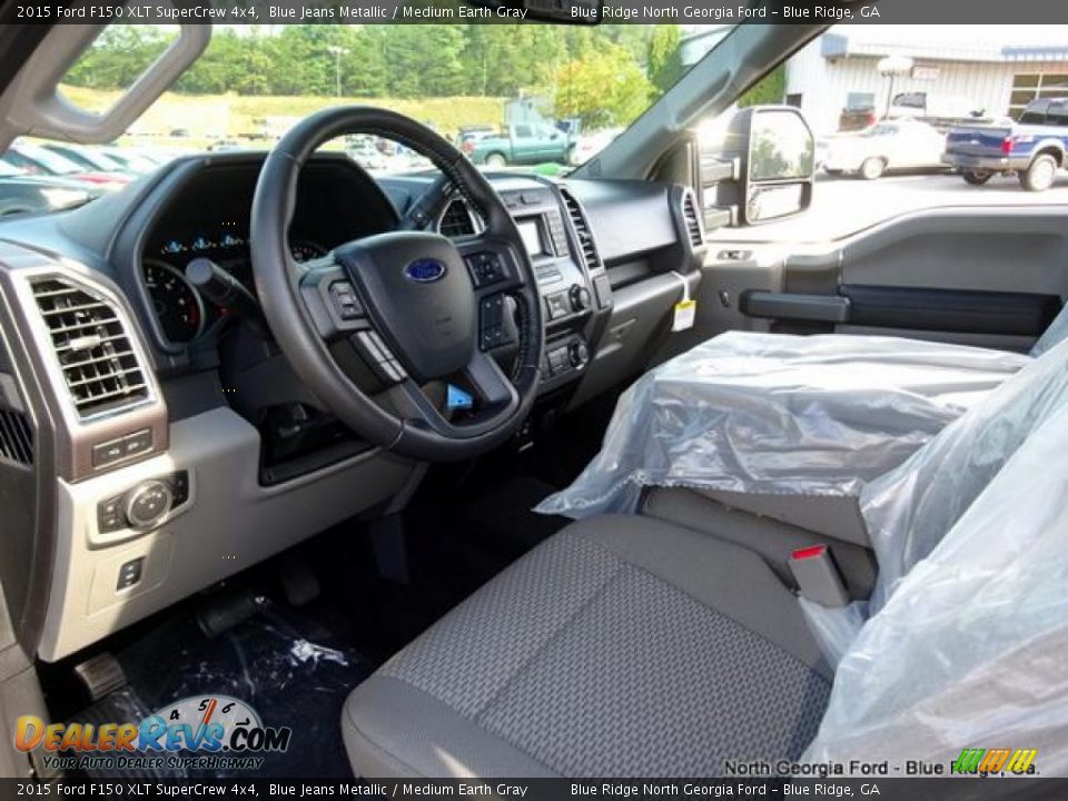 2015 Ford F150 XLT SuperCrew 4x4 Blue Jeans Metallic / Medium Earth Gray Photo #30