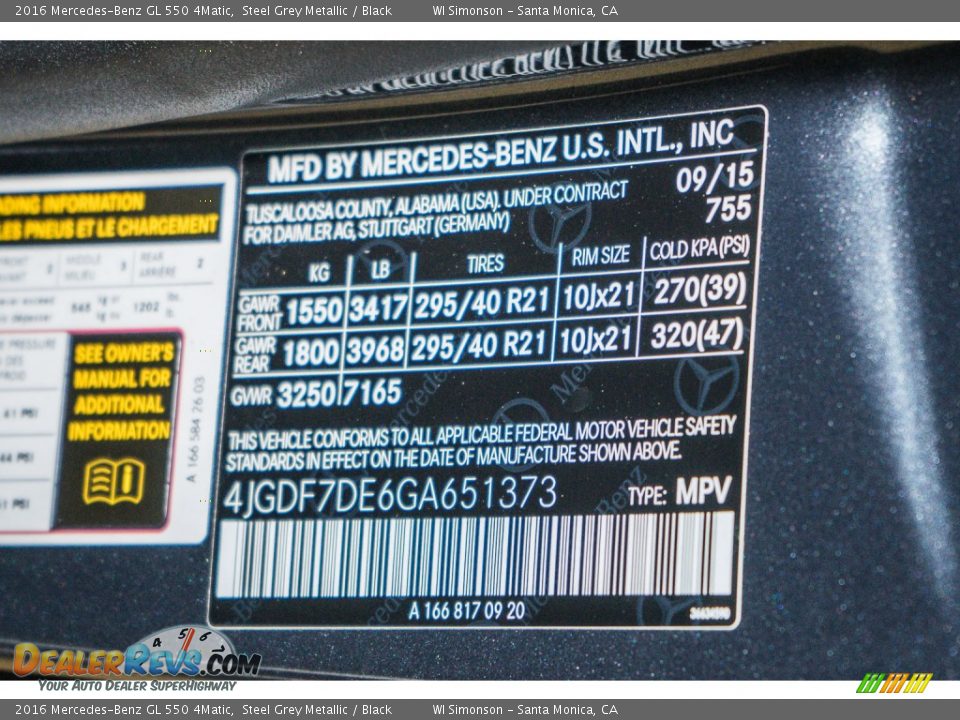 2016 Mercedes-Benz GL 550 4Matic Steel Grey Metallic / Black Photo #6