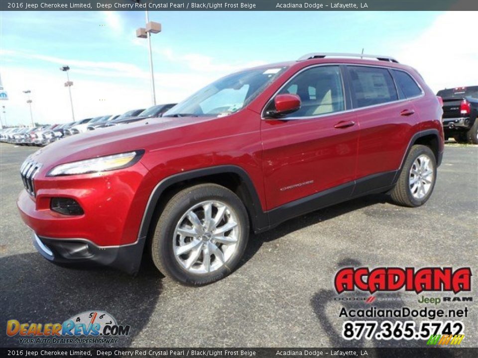 2016 Jeep Cherokee Limited Deep Cherry Red Crystal Pearl / Black/Light Frost Beige Photo #1