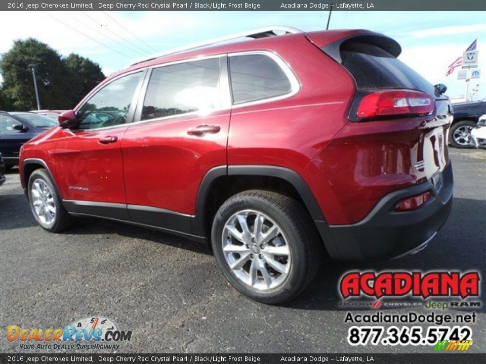 2016 Jeep Cherokee Limited Deep Cherry Red Crystal Pearl / Black/Light Frost Beige Photo #2