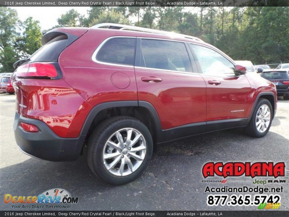 2016 Jeep Cherokee Limited Deep Cherry Red Crystal Pearl / Black/Light Frost Beige Photo #3