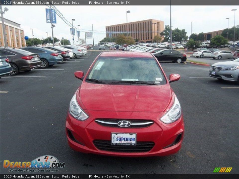 2016 Hyundai Accent SE Sedan Boston Red / Beige Photo #5