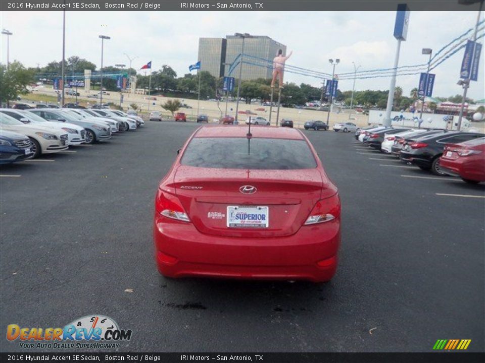 2016 Hyundai Accent SE Sedan Boston Red / Beige Photo #10