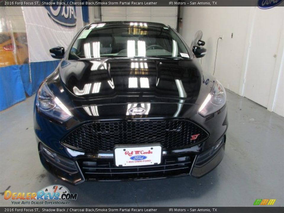 2016 Ford Focus ST Shadow Black / Charcoal Black/Smoke Storm Partial Recaro Leather Photo #2