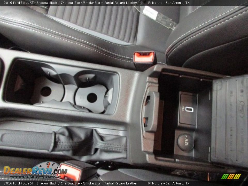 2016 Ford Focus ST Shadow Black / Charcoal Black/Smoke Storm Partial Recaro Leather Photo #21