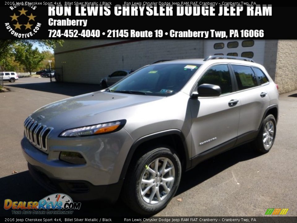 2016 Jeep Cherokee Sport 4x4 Billet Silver Metallic / Black Photo #1