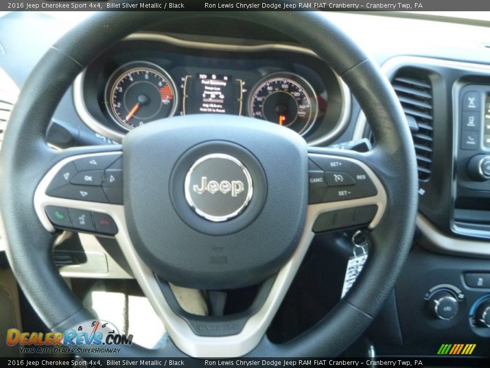 2016 Jeep Cherokee Sport 4x4 Billet Silver Metallic / Black Photo #19