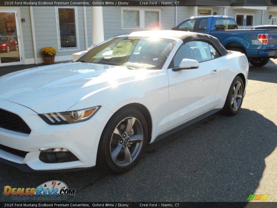 2016 Ford Mustang EcoBoost Premium Convertible Oxford White / Ebony Photo #4
