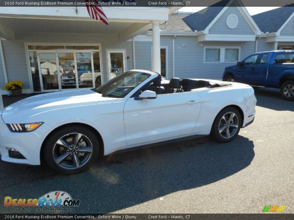 2016 Ford Mustang EcoBoost Premium Convertible Oxford White / Ebony Photo #11