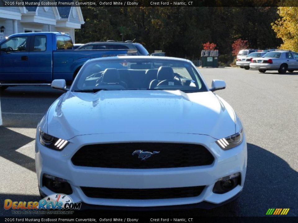 2016 Ford Mustang EcoBoost Premium Convertible Oxford White / Ebony Photo #12