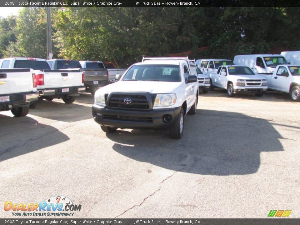 2008 Toyota Tacoma Regular Cab Super White / Graphite Gray Photo #1
