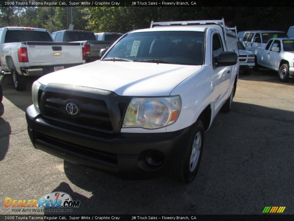 2008 Toyota Tacoma Regular Cab Super White / Graphite Gray Photo #2