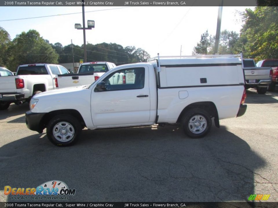 2008 Toyota Tacoma Regular Cab Super White / Graphite Gray Photo #3