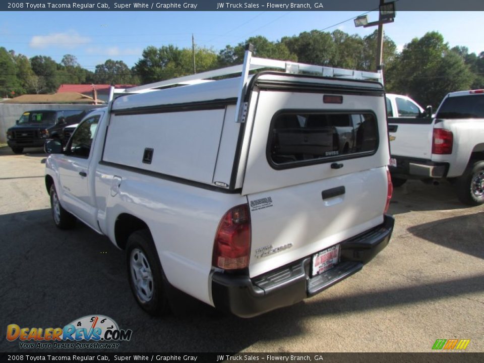 2008 Toyota Tacoma Regular Cab Super White / Graphite Gray Photo #4
