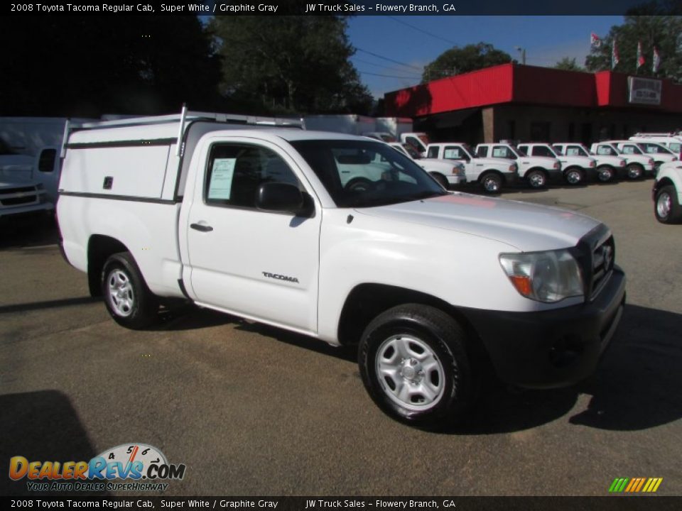 2008 Toyota Tacoma Regular Cab Super White / Graphite Gray Photo #6