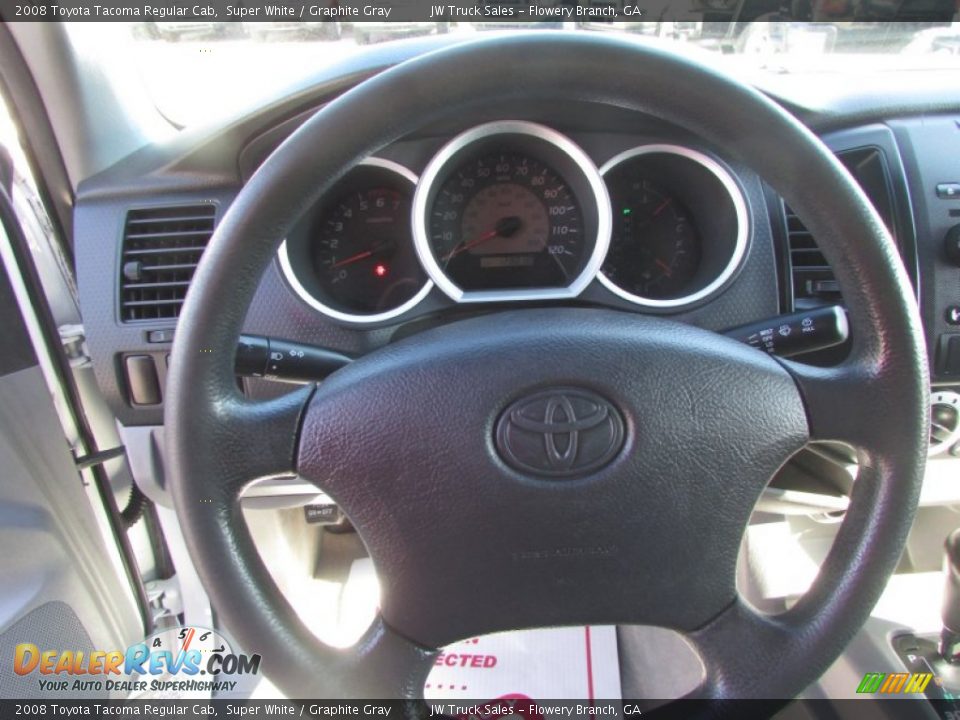 2008 Toyota Tacoma Regular Cab Super White / Graphite Gray Photo #30