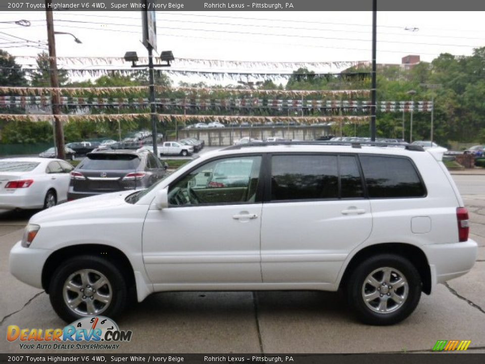 2007 Toyota Highlander V6 4WD Super White / Ivory Beige Photo #1