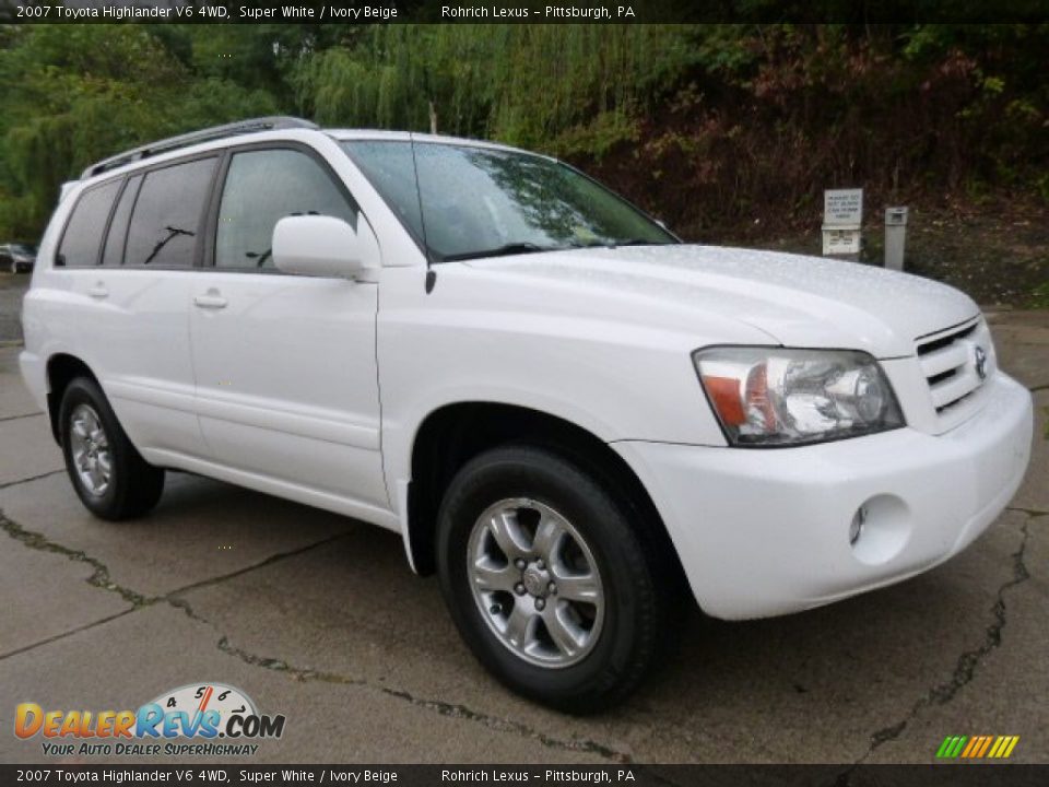 2007 Toyota Highlander V6 4WD Super White / Ivory Beige Photo #3