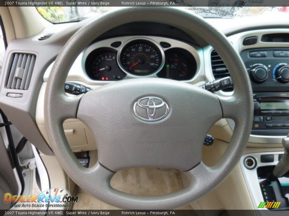 2007 Toyota Highlander V6 4WD Super White / Ivory Beige Photo #22