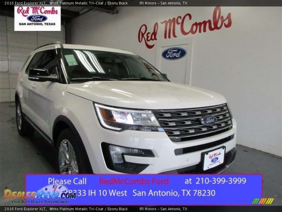 2016 Ford Explorer XLT White Platinum Metallic Tri-Coat / Ebony Black Photo #1