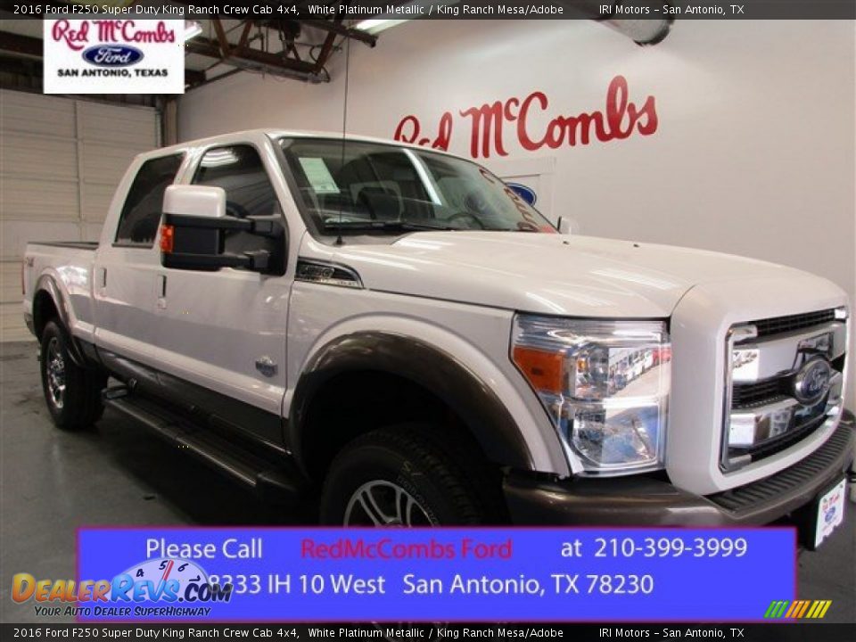 2016 Ford F250 Super Duty King Ranch Crew Cab 4x4 White Platinum Metallic / King Ranch Mesa/Adobe Photo #1