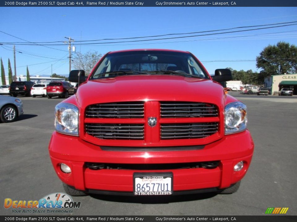 2008 Dodge Ram 2500 SLT Quad Cab 4x4 Flame Red / Medium Slate Gray Photo #2
