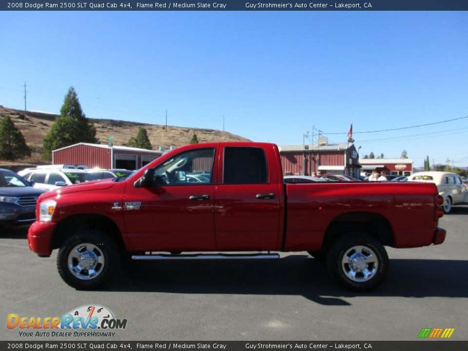 2008 Dodge Ram 2500 SLT Quad Cab 4x4 Flame Red / Medium Slate Gray Photo #4