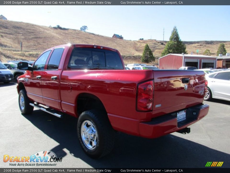 2008 Dodge Ram 2500 SLT Quad Cab 4x4 Flame Red / Medium Slate Gray Photo #5