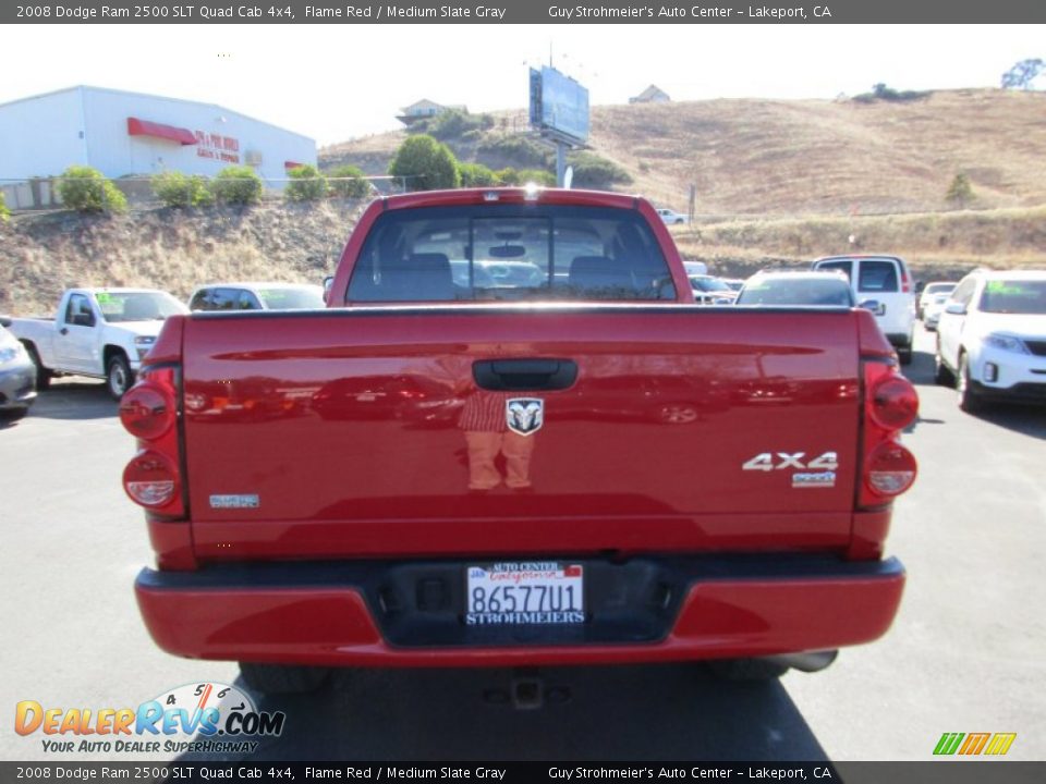 2008 Dodge Ram 2500 SLT Quad Cab 4x4 Flame Red / Medium Slate Gray Photo #6