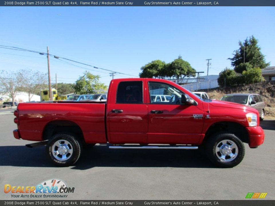 2008 Dodge Ram 2500 SLT Quad Cab 4x4 Flame Red / Medium Slate Gray Photo #8