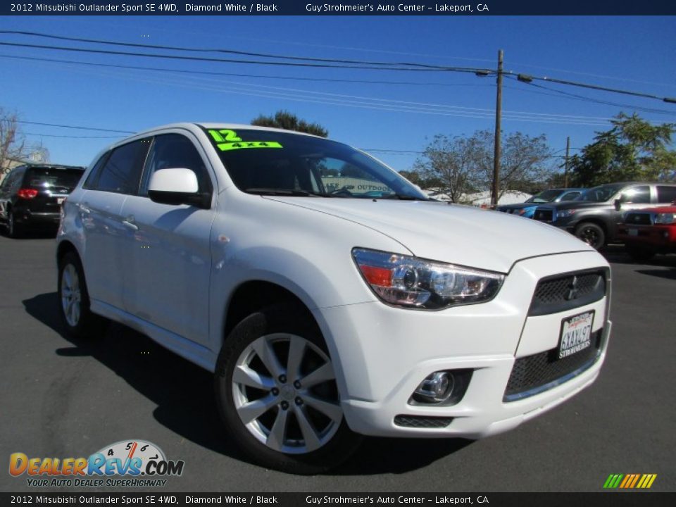 2012 Mitsubishi Outlander Sport SE 4WD Diamond White / Black Photo #1