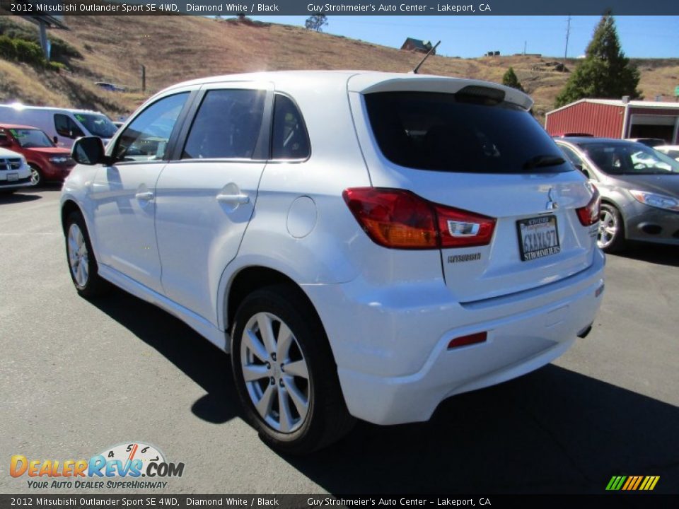 2012 Mitsubishi Outlander Sport SE 4WD Diamond White / Black Photo #5