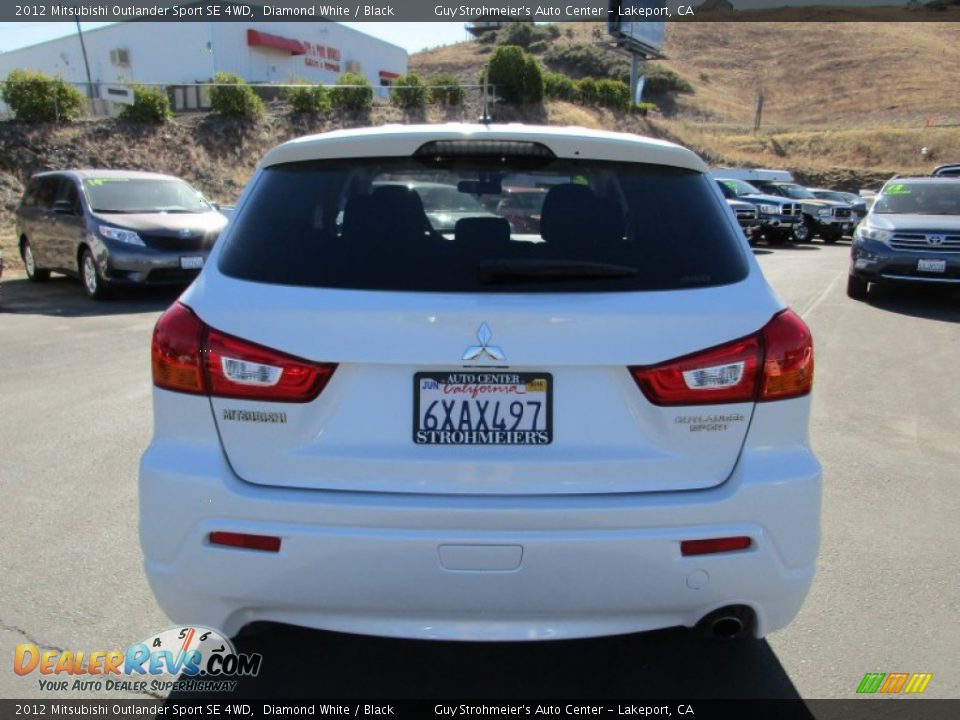 2012 Mitsubishi Outlander Sport SE 4WD Diamond White / Black Photo #6