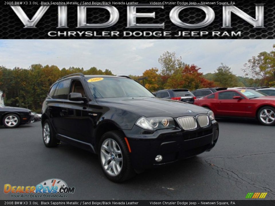 2008 BMW X3 3.0si Black Sapphire Metallic / Sand Beige/Black Nevada Leather Photo #1