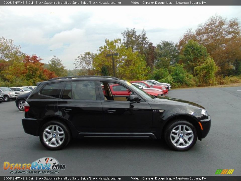 2008 BMW X3 3.0si Black Sapphire Metallic / Sand Beige/Black Nevada Leather Photo #2